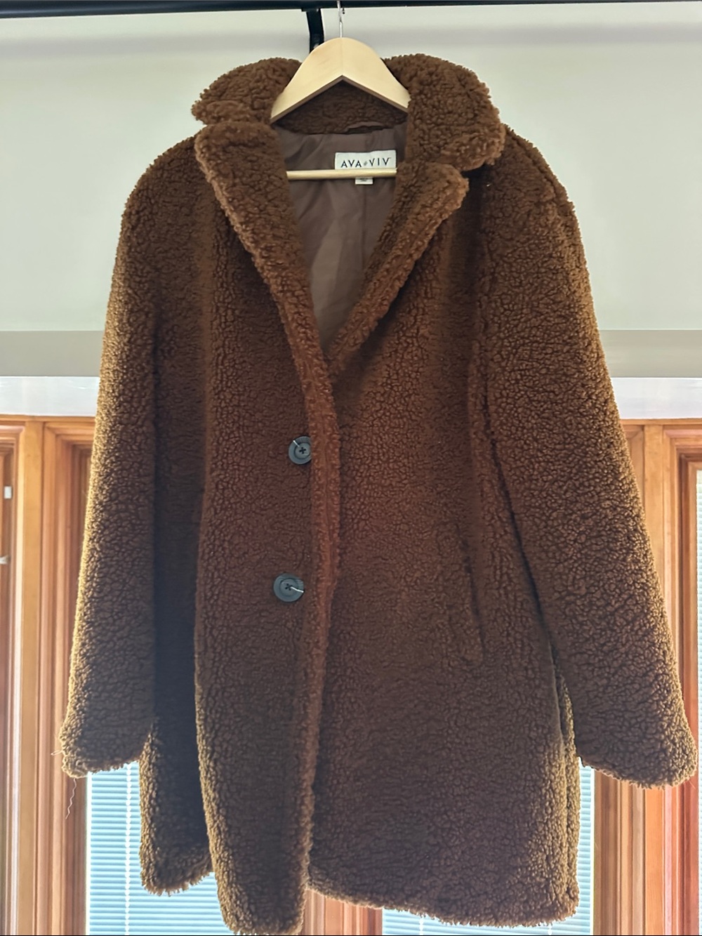 Ava & Viv Chocolate Brown Teddy Coat
